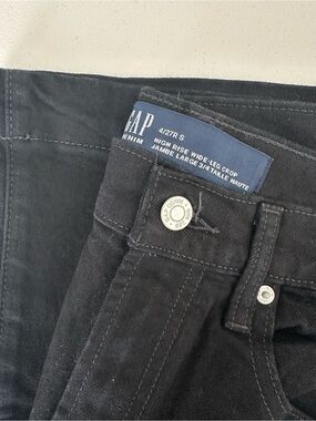 GAP Women’s High Rise Wide Leg Crop Jeans Black Size 4/27 NWT
